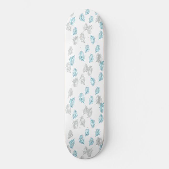 Skateboard Pattern Blue & Gray Leaves (Recto)
