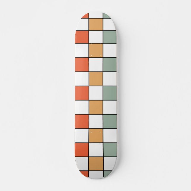 Skateboard Patters rétro checkerboard (Devant)