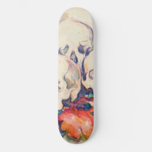 Skateboard Paul Cezanne - Aquarelle à trois crânes