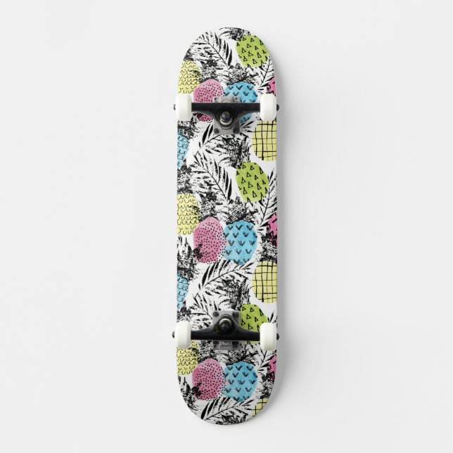 Skateboard Paumes de grunge d'ananas (Recto)