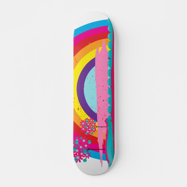 Skateboard Paysage Arc-en-ciel (Devant)