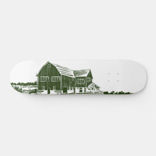 Skateboard Paysage rural maison de ferme de style coupe