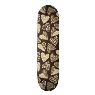 Skateboard Peau d'animal avec des coeurs