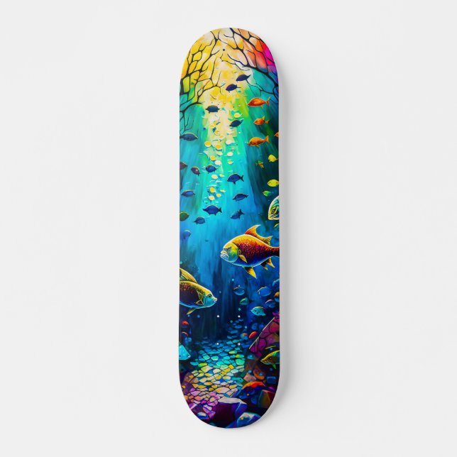 Skateboard Peces en el mundo submarino (Vorne)