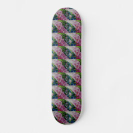 Skateboard peinture Abstraite à l'aquarelle fleurie de pivoin