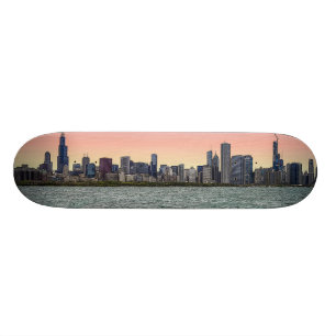 Skateboard Peinture de Chicago Skyline