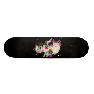 Skateboard peinture de crâne
