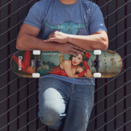 Skateboard Peinture de fille pin-up steampunk "Déchiquetez-mo