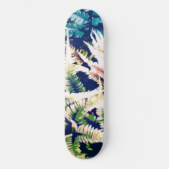 Skateboard Peinture de la jungle sauvage, Forêt nature botani (Recto)