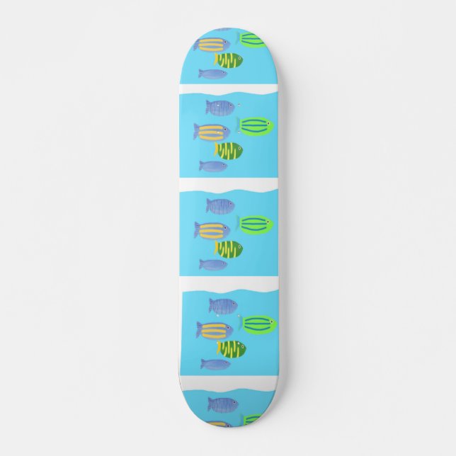 Skateboard peinture de poissons (Devant)