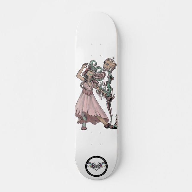 Skateboard Peinture de sorcière de Xmas Père Noël (Devant)
