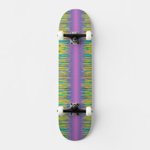 Skateboard Peinture Pastel à rayures rose