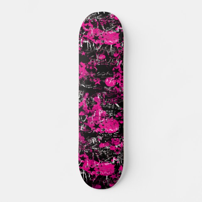 Skateboard Peinture rose (Recto)