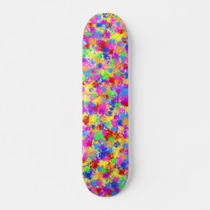 Skateboard Peinture Splatter Arc-en-ciel brillant couleur Arr