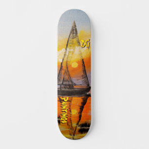 Skateboard Peintures DG Coucher de soleil voile