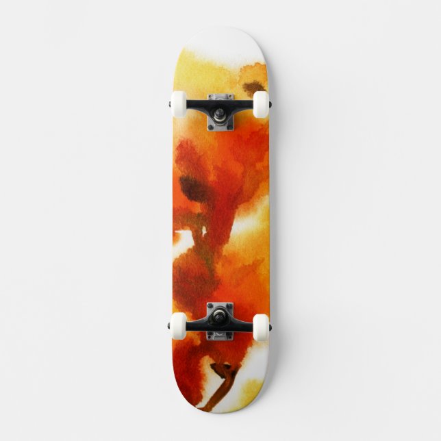 Skateboard Peintures florales abstraites 2 d'aquarelle (Recto)