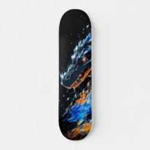 Skateboard Peligrosa criatura feroz ardiente