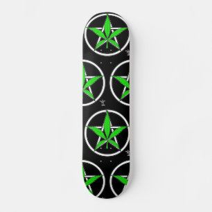 Skateboard Pentagramme vert noir