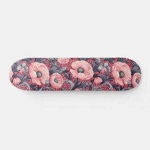 Skateboard Pépites roses vintages florales