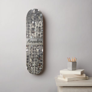 Skateboard Perles à cordes d'argent personnalisées