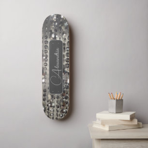 Skateboard Perles à cordes d'argent personnalisées
