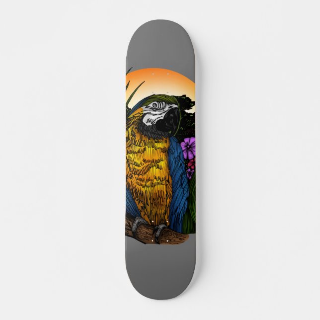 Skateboard Perroquet tropical (Devant)