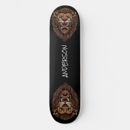 Skateboard Personalisiert Angry Lion Head