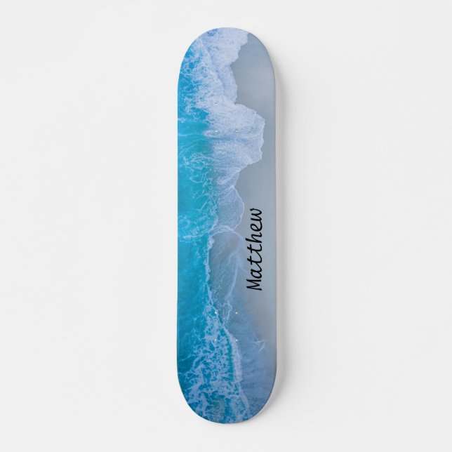 Skateboard "personalisiert Beach Ocean Waves" (Vorne)