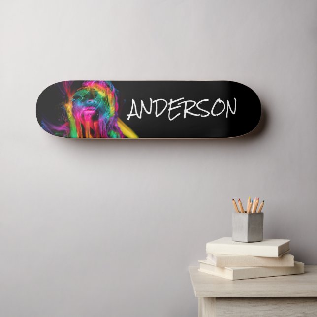 Skateboard Personalisiert Moderne Regenbogenlips 2 (Wandkunst (Horz))