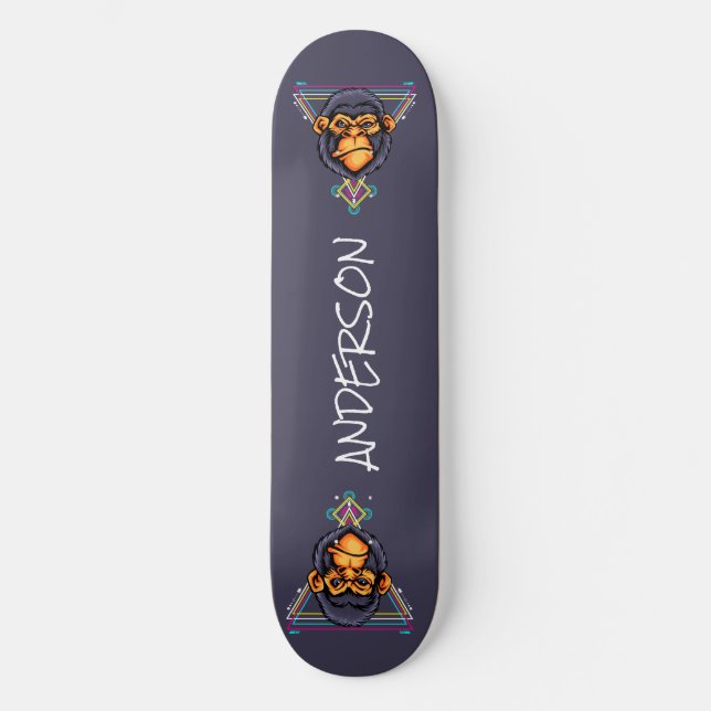 skateboard Personalized Angry Gorilla Head Sacred  (Vorderseite)