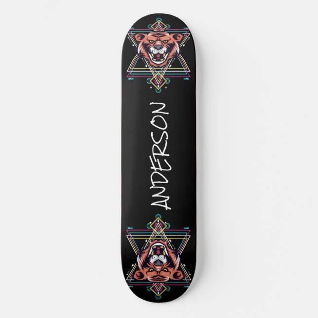 skateboard Personalized Angry Tiger Sacred Shape (Vorderseite)