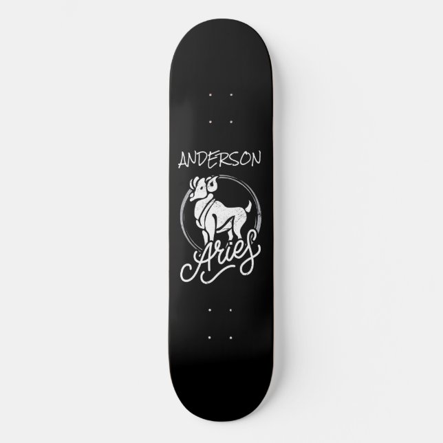 skateboard Personalized Aries Zodiac Sign Ram (Vorderseite)