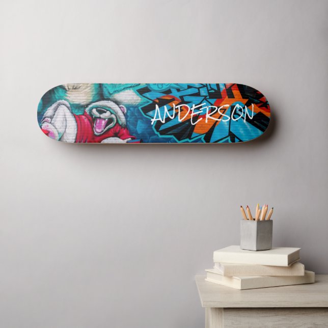 Skateboard Personalized Fun Polar Bear (Wandkunst (Horz))