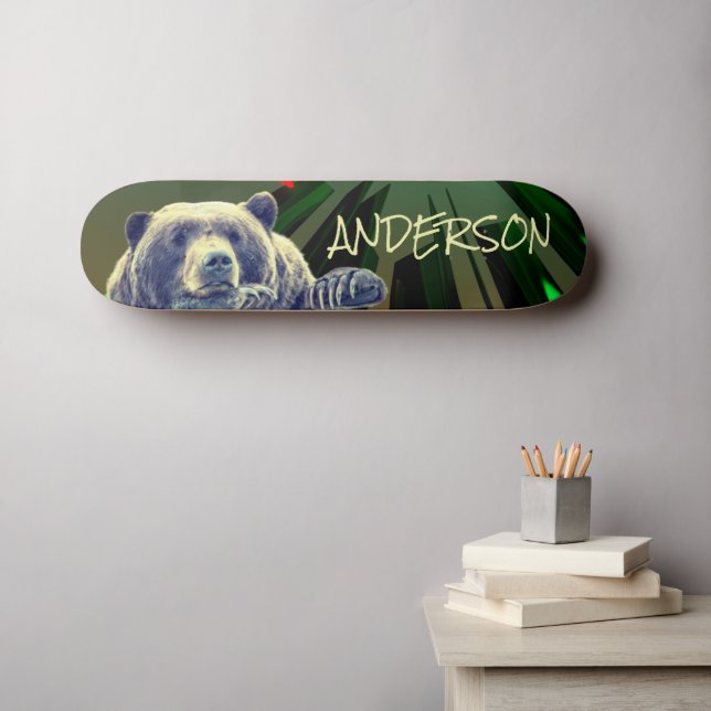 Skateboard Personalized HANK TANK BEAR (Wandkunst (Horz))