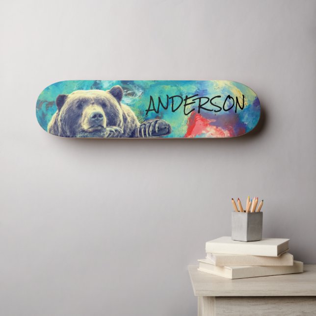 Skateboard Personalized Hey BEAR (Wandkunst (Horz))