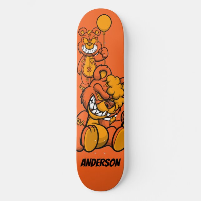 Skateboard Personalized Orange Teddies  (Vorderseite)