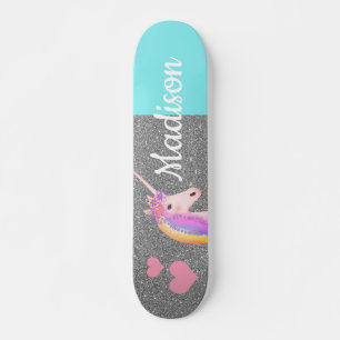 Skateboard Personnalisation de la Parties scintillant Argent