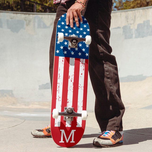 Skateboard Personnalisé American Flag Patriotique Personnalis (Créateur téléchargé)