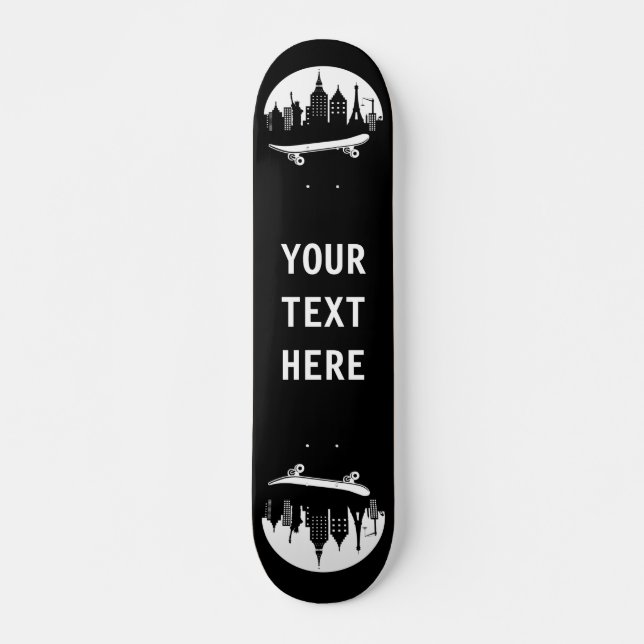 Skateboard Personnalisé - Gratte-ciel urbain (Devant)