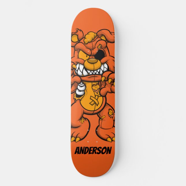 Skateboard personnalisé Orange Ted Zombie (Recto)