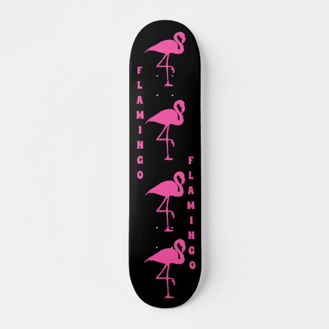 Skateboard Personnaliser Flamant rose rose (Devant)