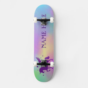 Skateboard Personnalisez votre propre licorne magique colorée