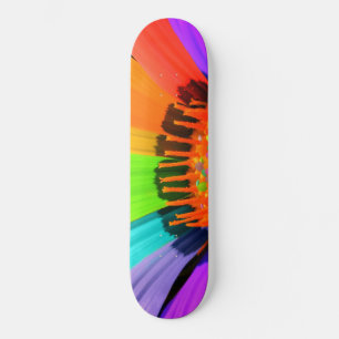 Skateboard Pétales de fleurs colorées planche à roulettes
