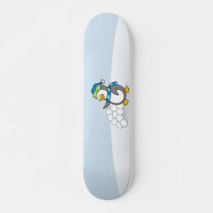 Skateboard Petit manchot avec boules de neige agitant