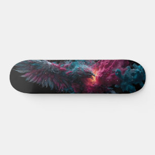 Skateboard Phénix s'élevant dans une explosion de couleurs vi