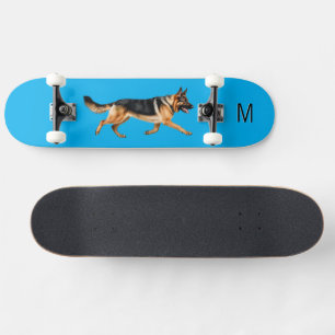 Skateboard Photo de Berger Allemand Monogramme Bleu