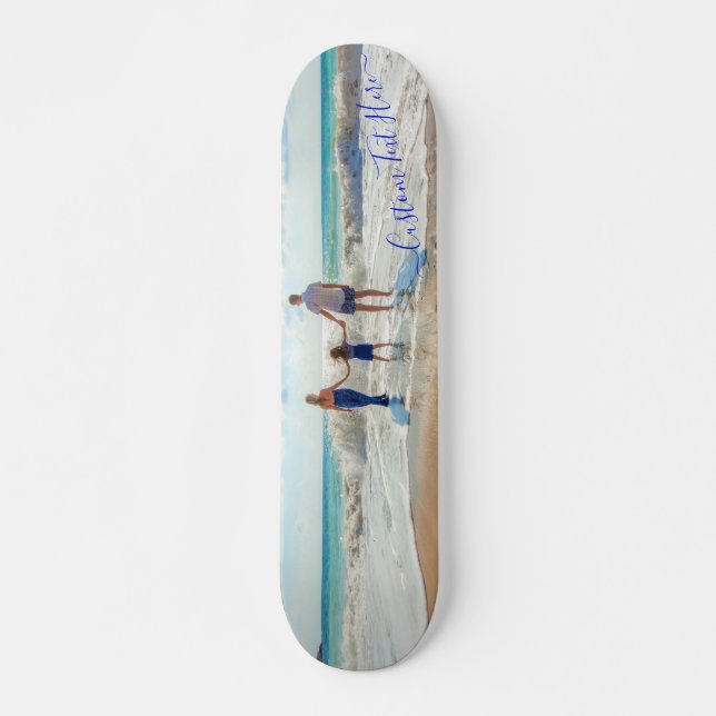 Skateboard Photo et texte personnalisés - Votre propre design (Devant)