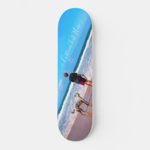 Skateboard Photo et texte personnalisés - Votre propre design