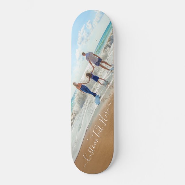 Skateboard Photo et texte personnalisés - Votre propre design (Recto)