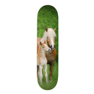Skateboard Photo mignonne de maman de baiser de poulain de